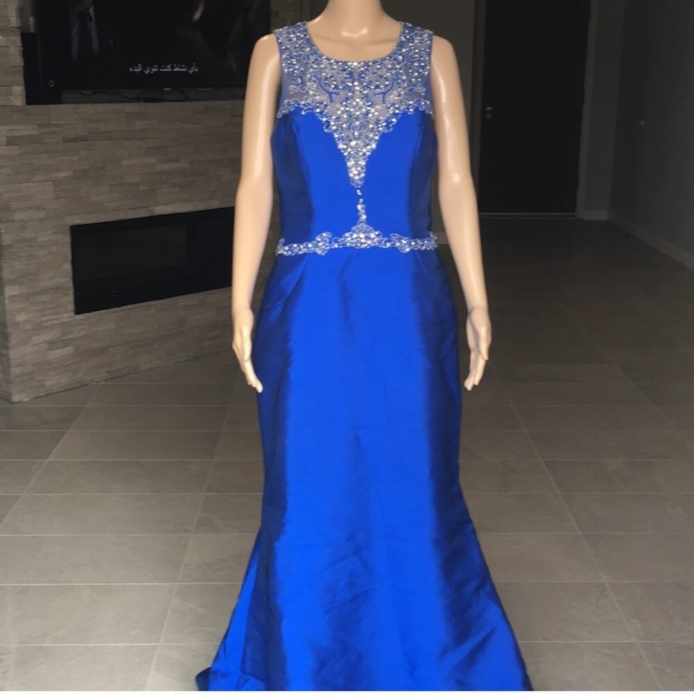 Eleni Elias royal blue gown